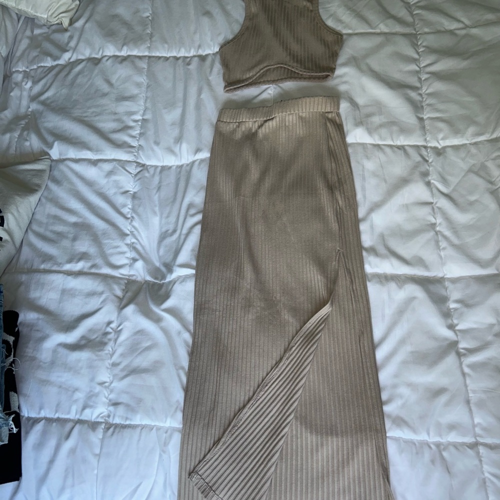 Princess Polly Tan Ribbed Set - Picture 2 of 3